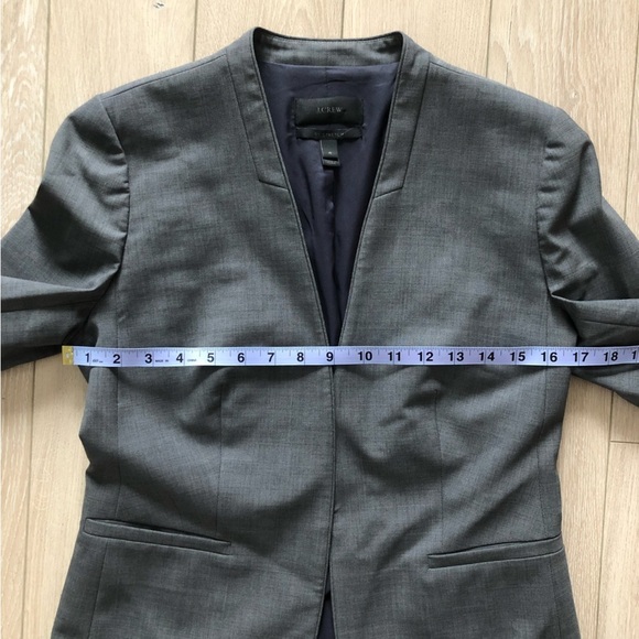 J. Crew Bi Stretch Wool Blend Open Front Blazer Jacket in Grey - Picture 6 of 12